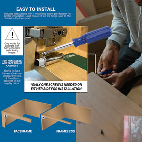Rok hinge-compatible damper with concealed hinges