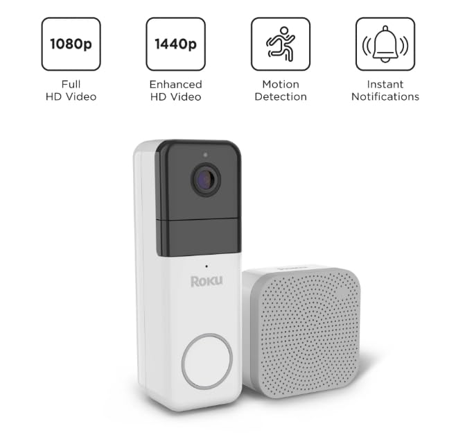 Roku DB1000R 150-degree view capturing wider entry and activity.