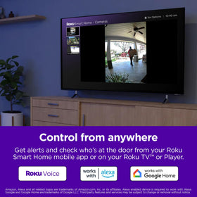 Roku doorbell IP65 weather resistance withstands rain and snow.