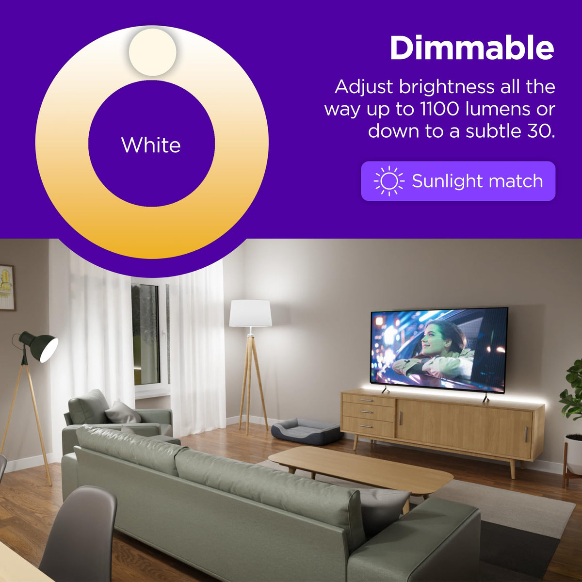 Roku Smart Bulbs scheduling in action, automating color and brightness shifts.