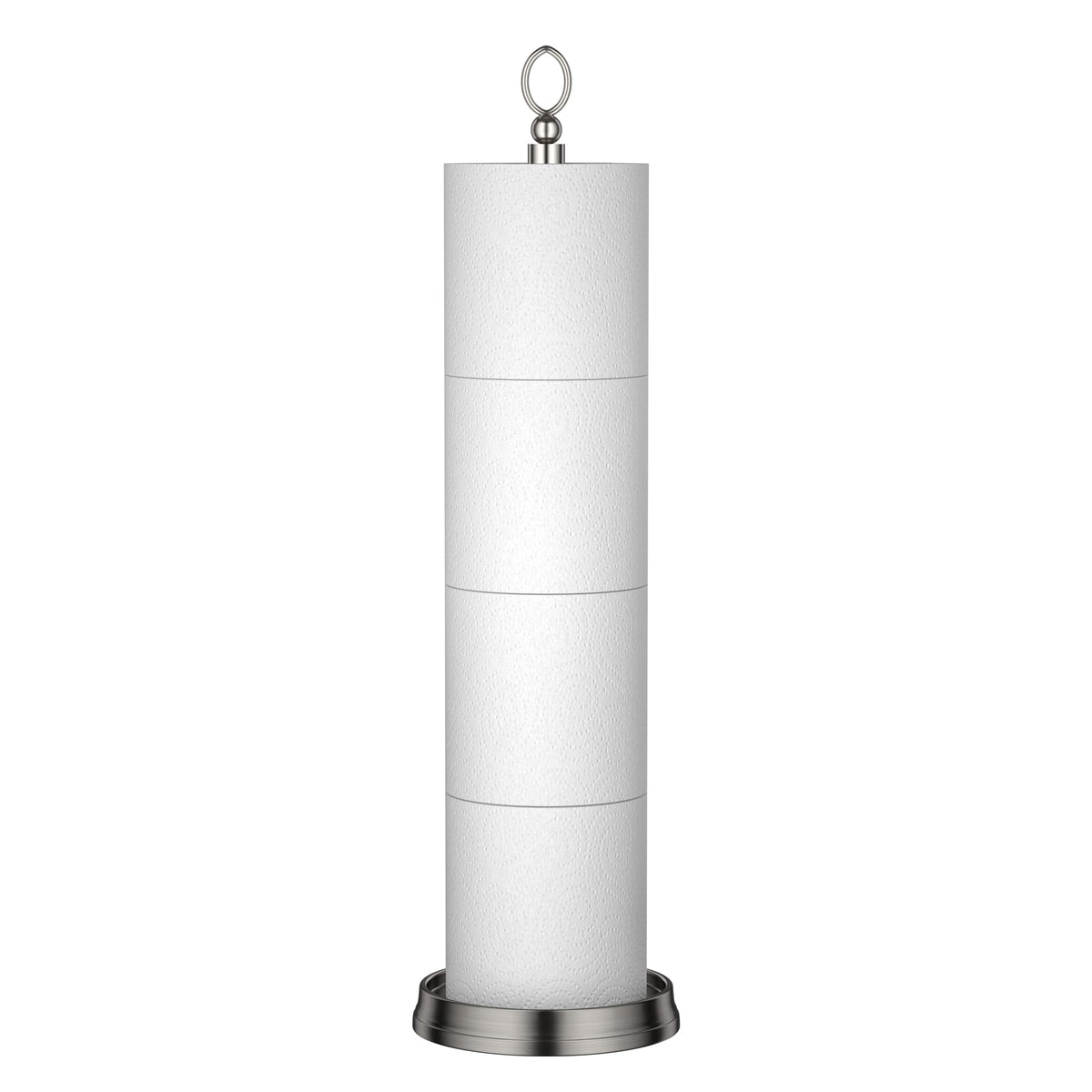 ROLABAM heavy weighted toilet paper holder with reserve function keeps extra rolls nearby.