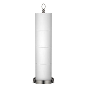 ROLABAM heavy weighted toilet paper holder with reserve function keeps extra rolls nearby.