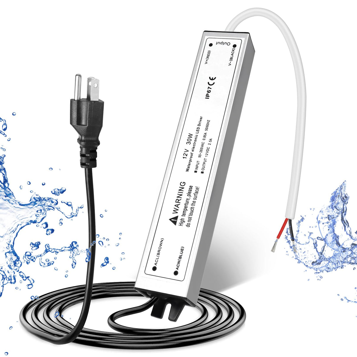 ROLANCHE 12V 30W LED power supply with IP67 housing for outdoor lighting