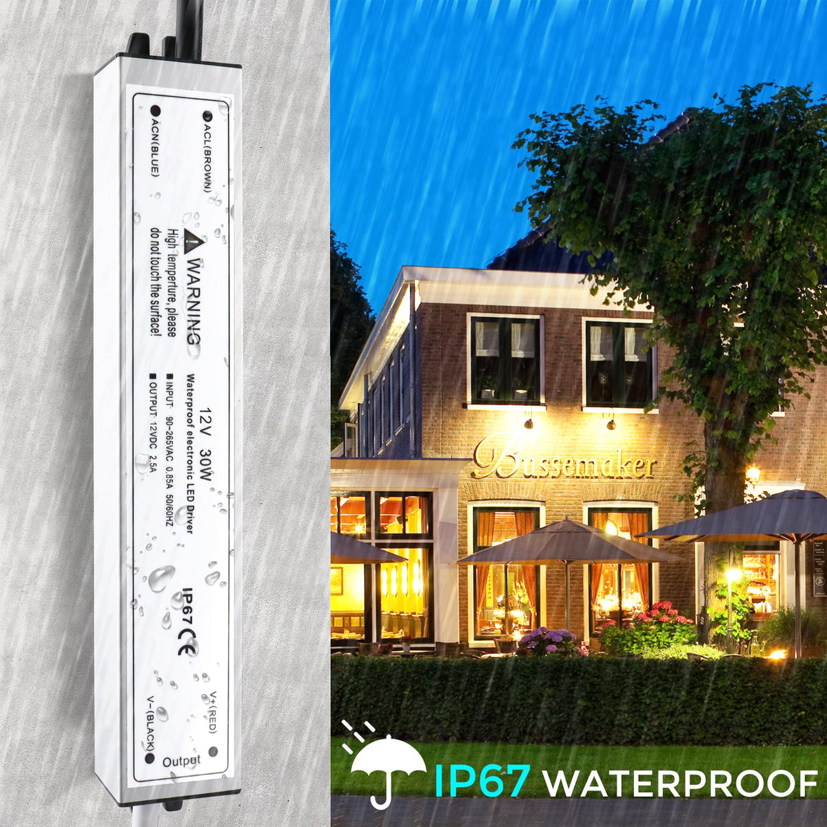 ROLANCHE 12V DC output powers LED strips with steady performance