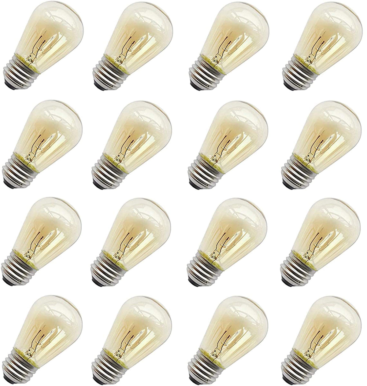 Rolay 11W outdoor bulb with amber glass for a warm patio ambience.