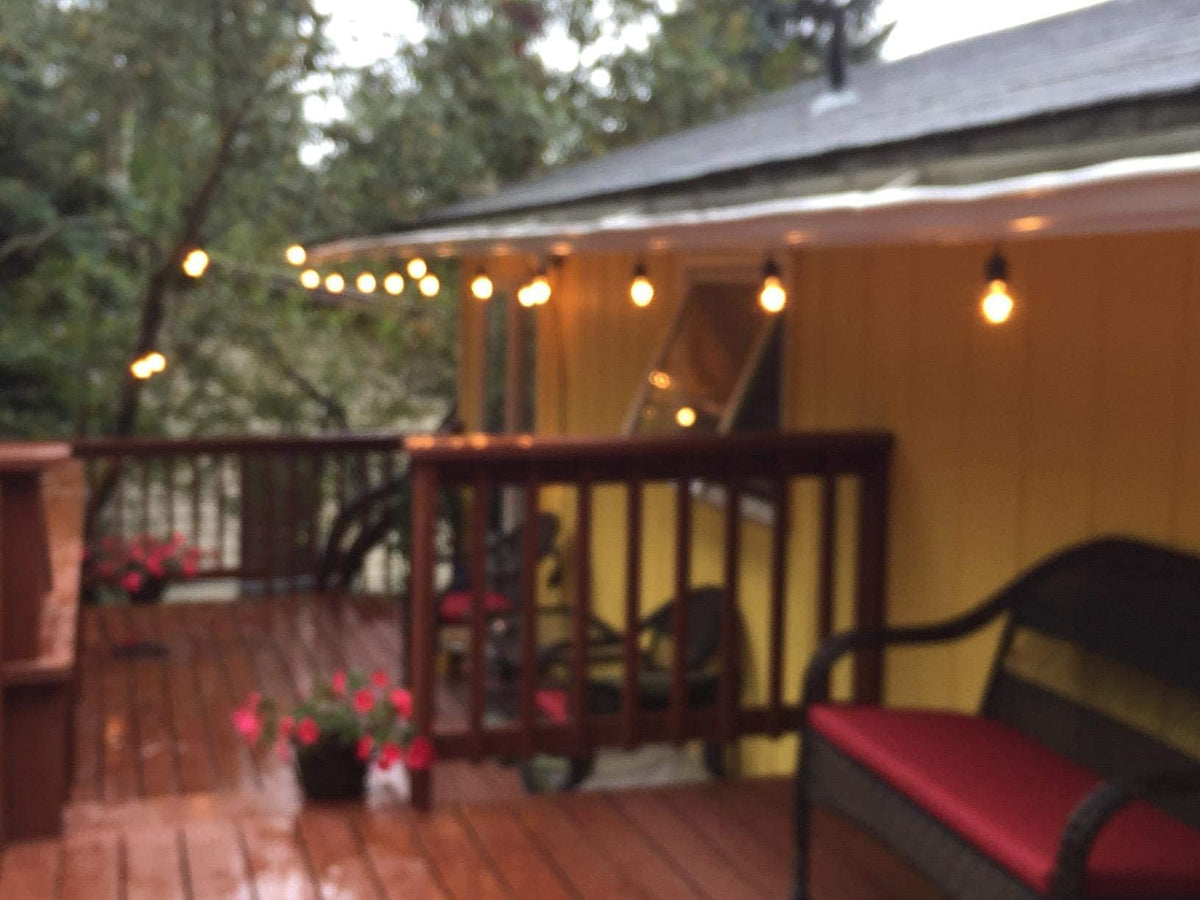 Rolay warm-glow 11W bulb for cozy outdoor spaces.