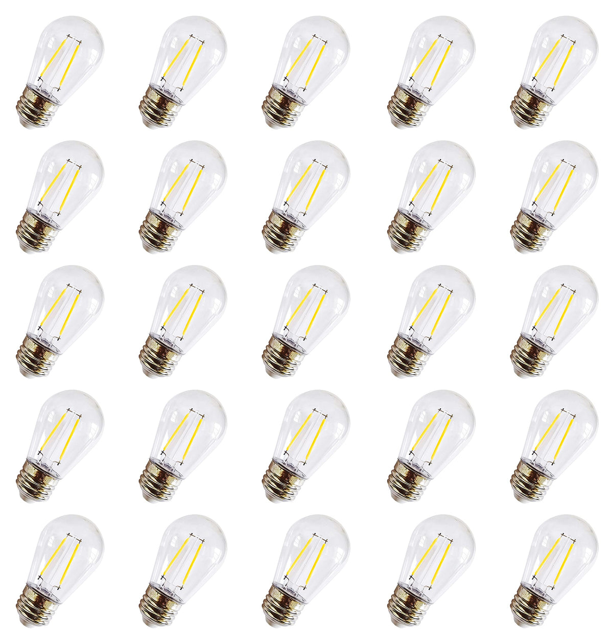 Rolay S14 clear bulbs for outdoor strings, energy efficient 25-pack.