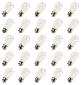 Rolay S14 clear bulbs for outdoor strings, energy efficient 25-pack.