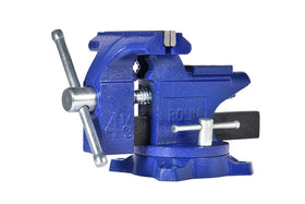 ROLIN bench vise with a 4.5-inch jaw for secure clamping in woodworking