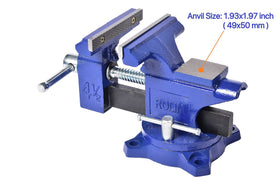 ROLIN vise easy-install base for quick setup in a home workshop