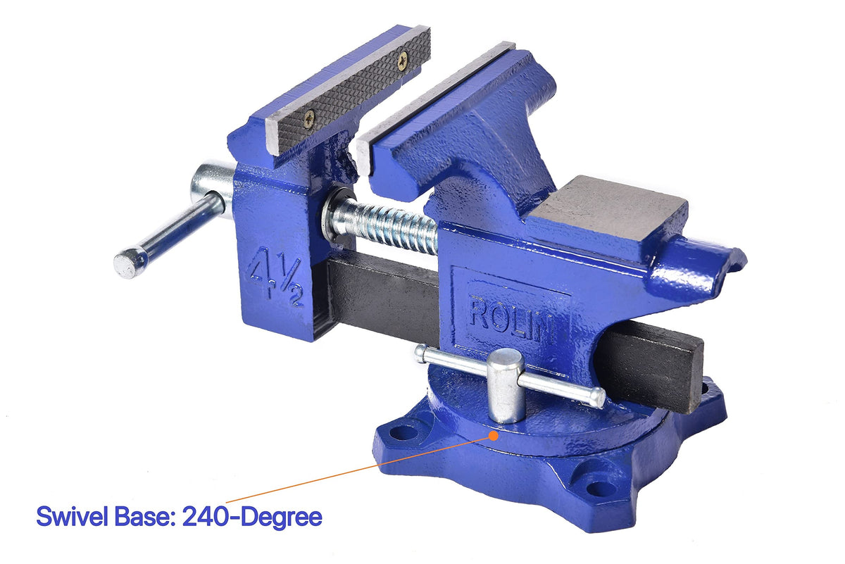 ROLIN vise built-in pipe jaws for holding small pipes and tubes securely