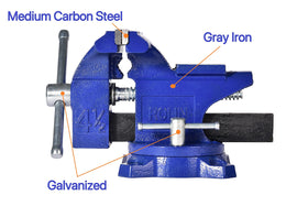 ROLIN vise rotation base at 240 degrees enables flexible positioning