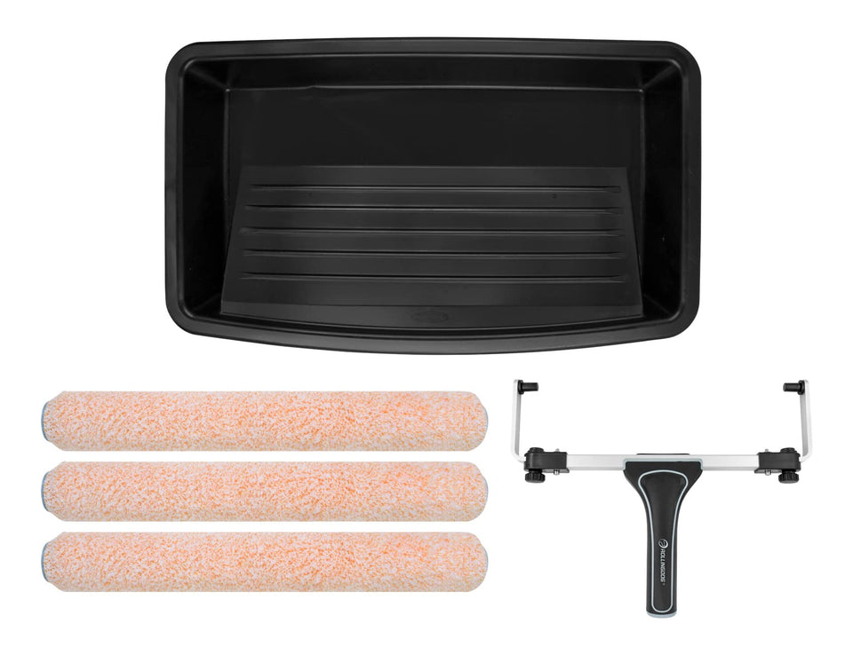 ROLLINGDOG 18-inch roller frame enables adjustable reach for even coverage.