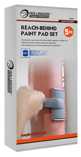 ROLLINGDOG Even Finish reduces splatter when painting behind cabinets.