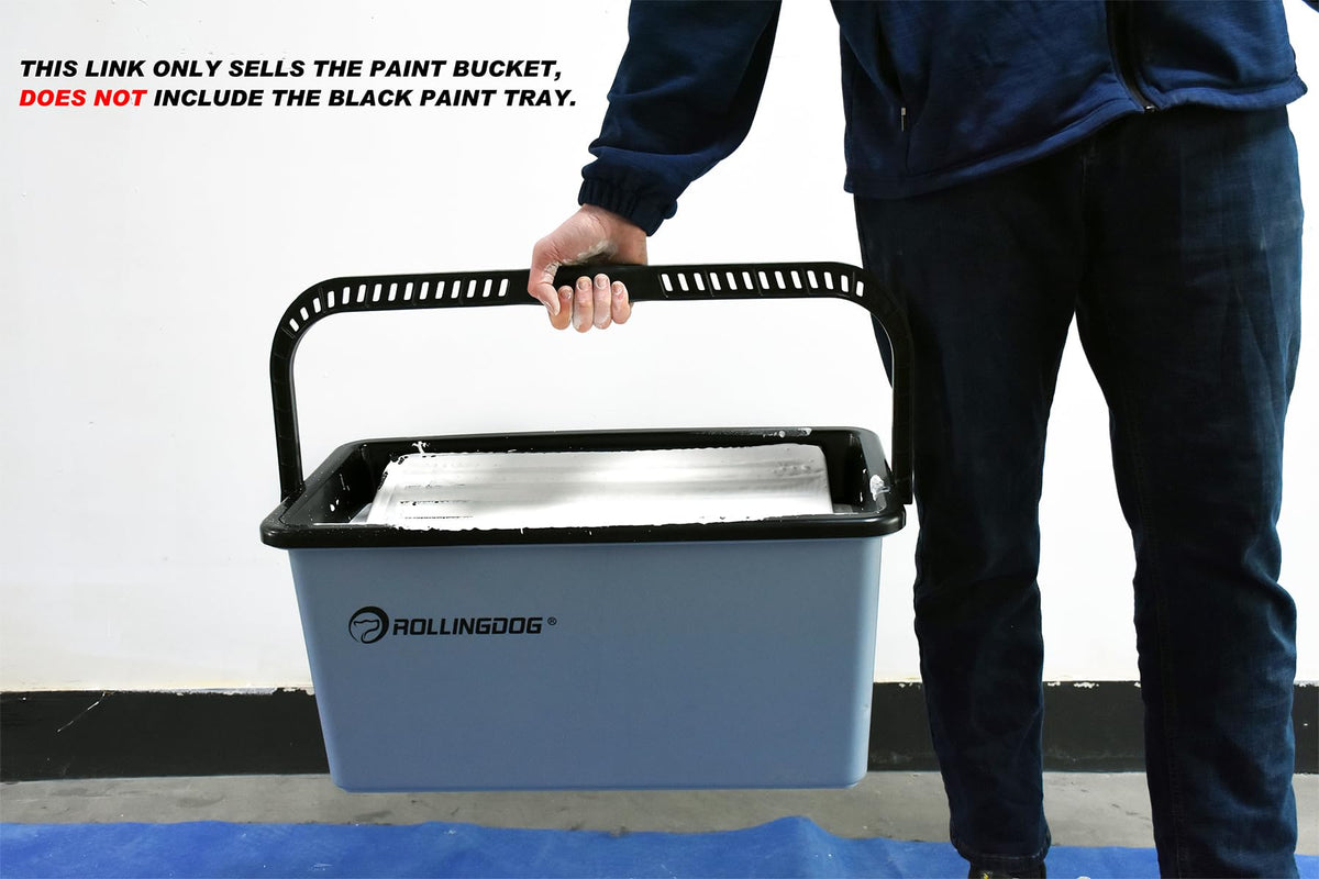 ROLLINGDOG full-capacity bucket supports large-volume paint or epoxy.