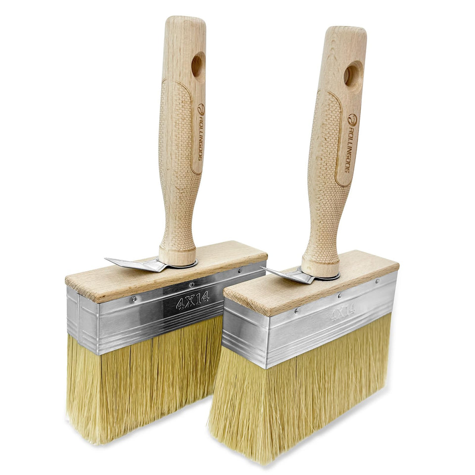 ROLLINGDOG limewash brush bristles close-up for smooth, even staining