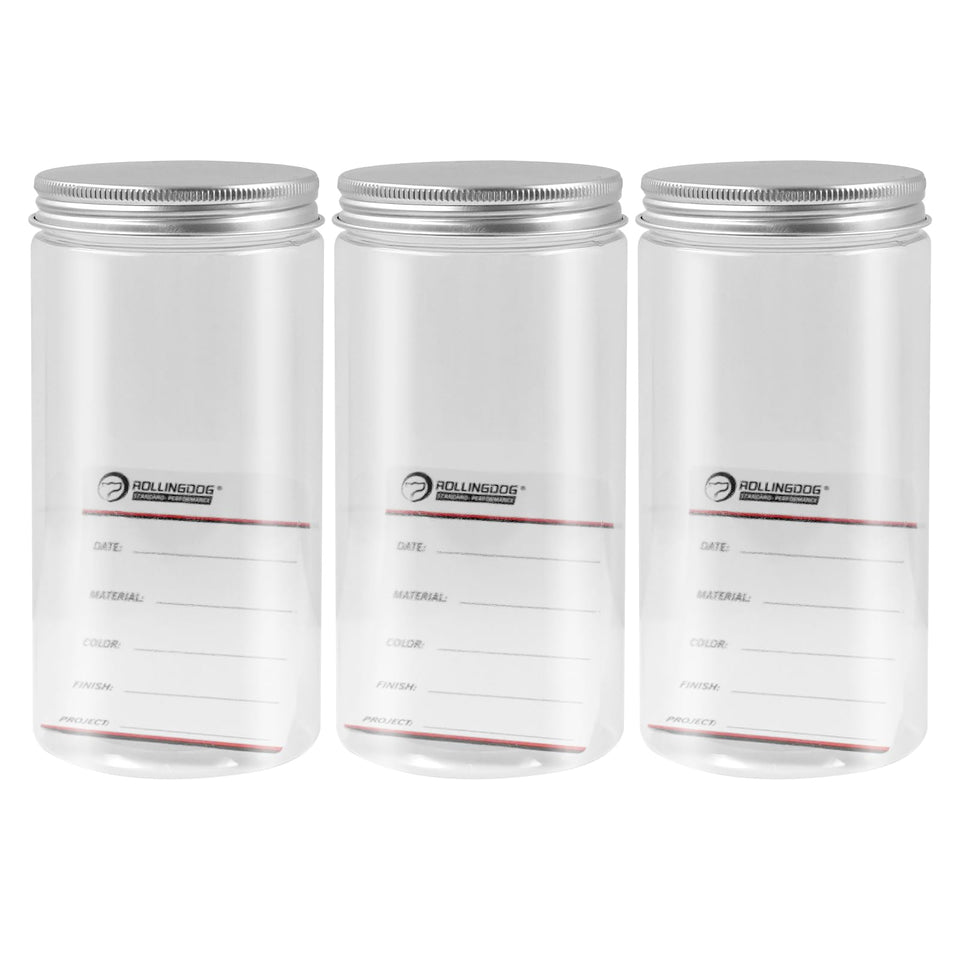ROLLINGDOG three-pack paint containers with lids for organized storage and easy access.