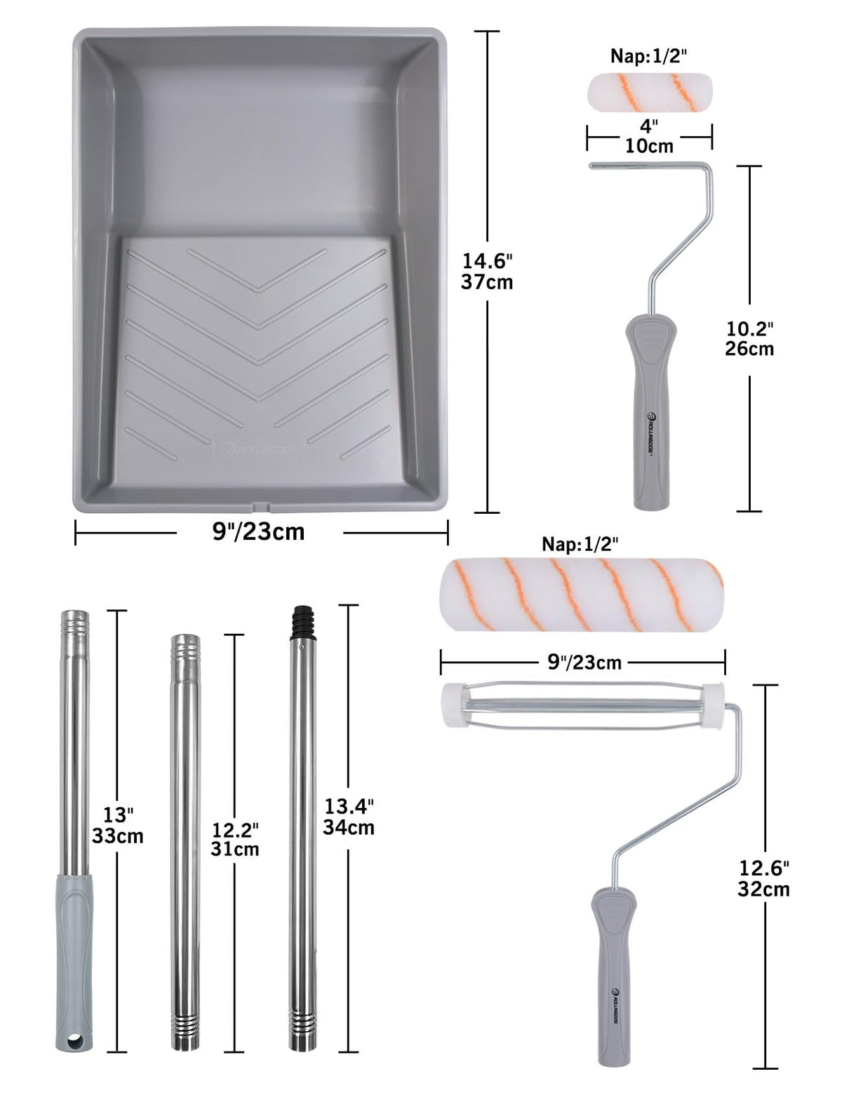 ROLLINGDOG mini four-inch frame for precise edges.