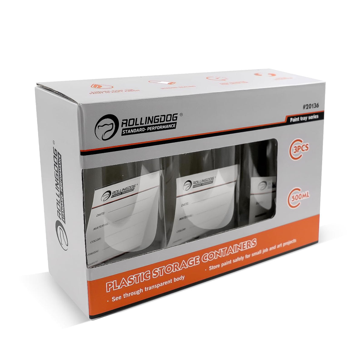 Versatile storage for primers and decorative finishes in convenient cups.