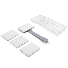 ROLLINGDOG Reach-Behind Paint Pad Handle enables precise reach behind toilets.