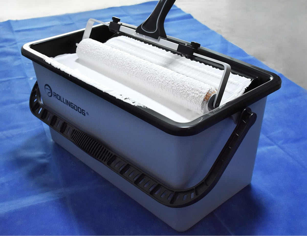 ROLLINGDOG secure end-cap system keeps the roller attached during work.