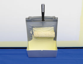 ROLLINGDOG reinforced-legs tray provides stable support on uneven ground