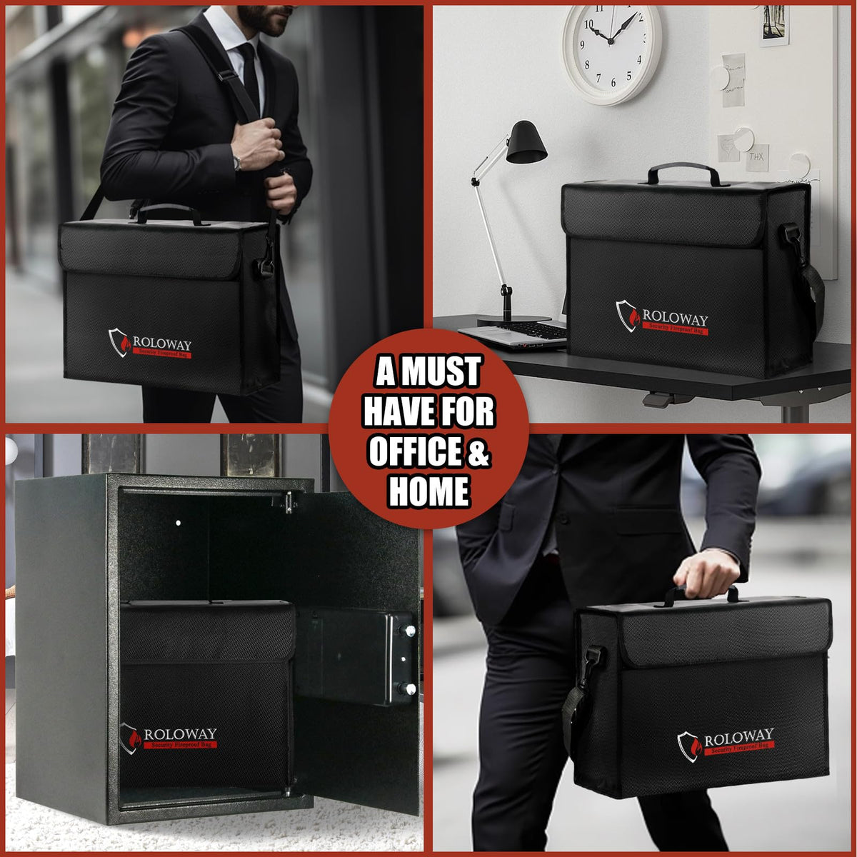 ROLOWAY extra 5x8 inch pocket stores passports or cash safely.