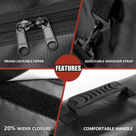ROLOWAY non-itchy silicone coating and comfortable carry handle for travel.