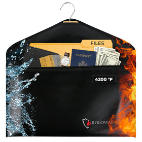 ROLOWAY hanger diversion safe tucked in a closet for discreet cash or valuables storage.