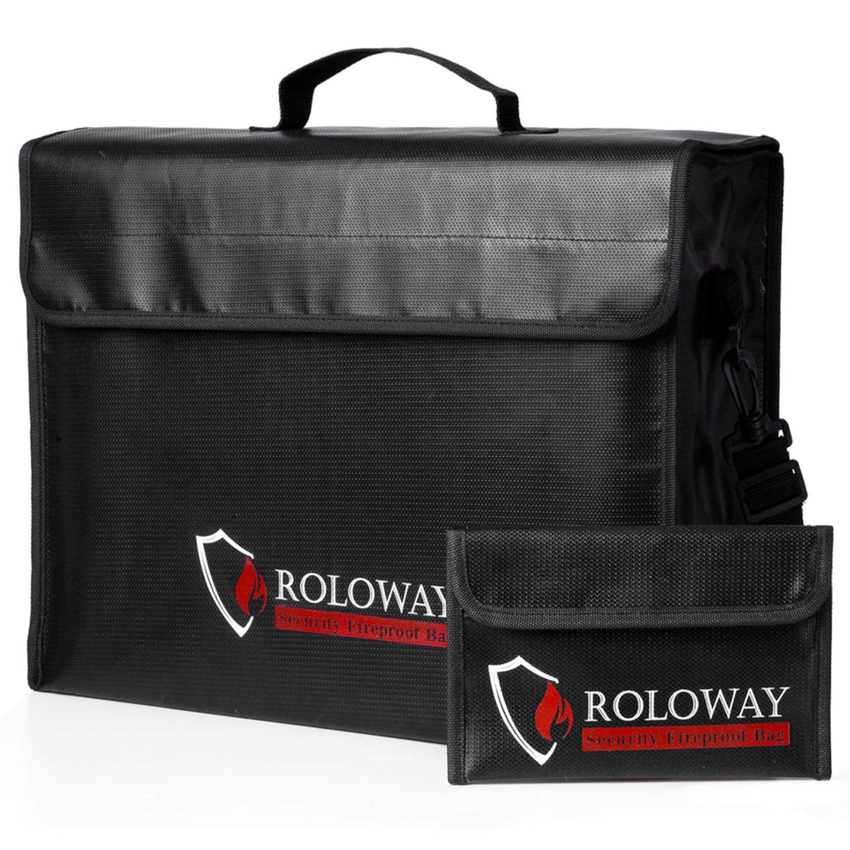 ROLOWAY large fireproof bag exterior shows durable protection for valuables.