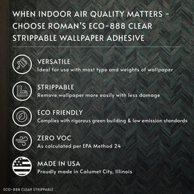 ROMAN ECO-888 packaging highlights 330 sq ft coverage per gallon