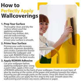 Roman PRO-555 Extreme Tack adhesive pour shows ready-to-use convenience for quick wallcovering projects.