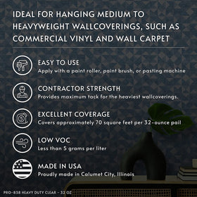Roman PRO-838 creates durable bond with minimal odor and low VOC.