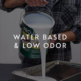Roman PRO-999 sealer and primer dries clear for textured walls and popcorn ceilings.
