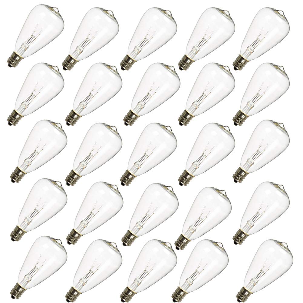 Romasaty ST35 clear glass bulb for indoor/outdoor lights with warm glow