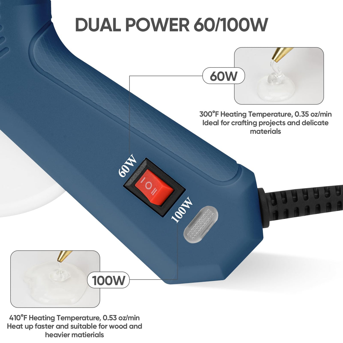 ROMECH 100W mode heats to 410°F for thicker materials and faster bonding