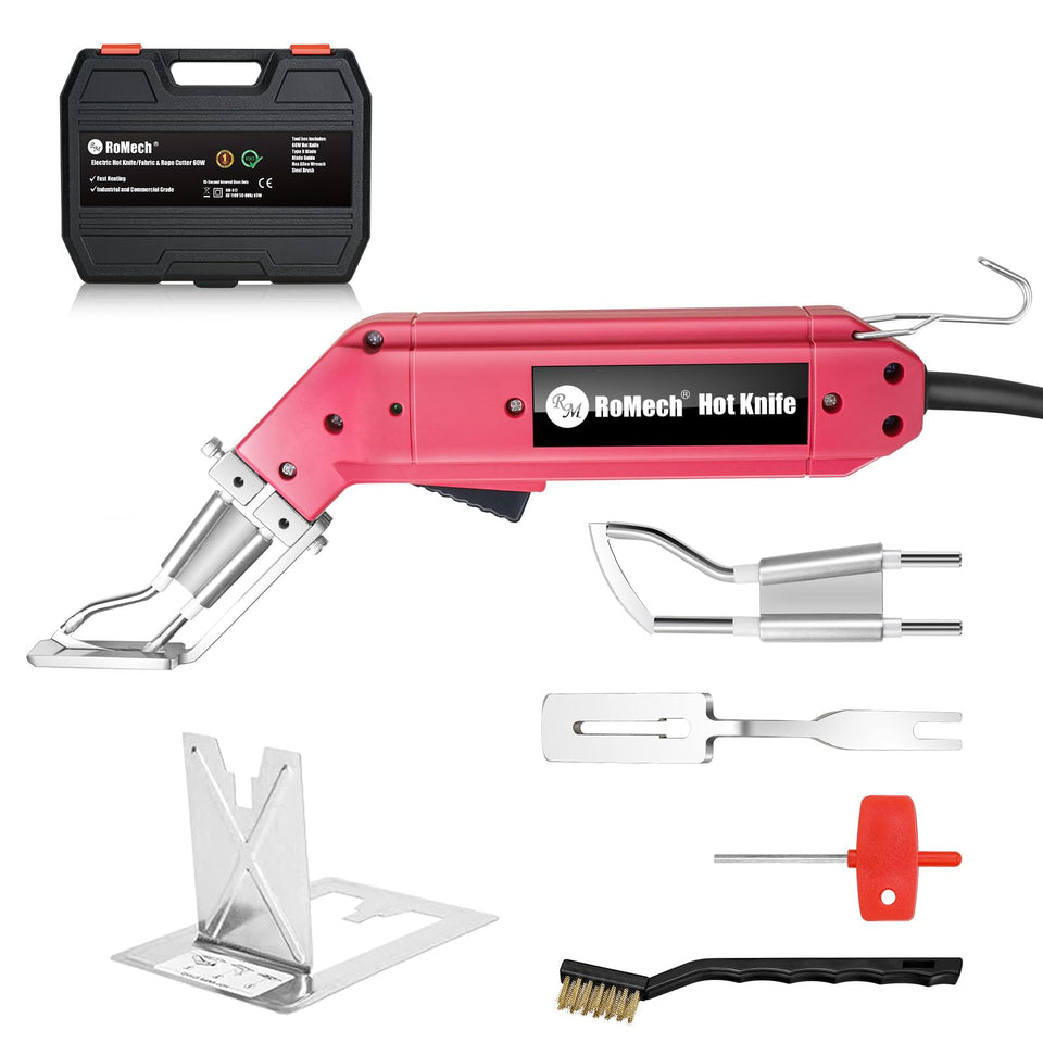 ROMECH 60W fabric cutter in action delivering clean, precise textile cuts.