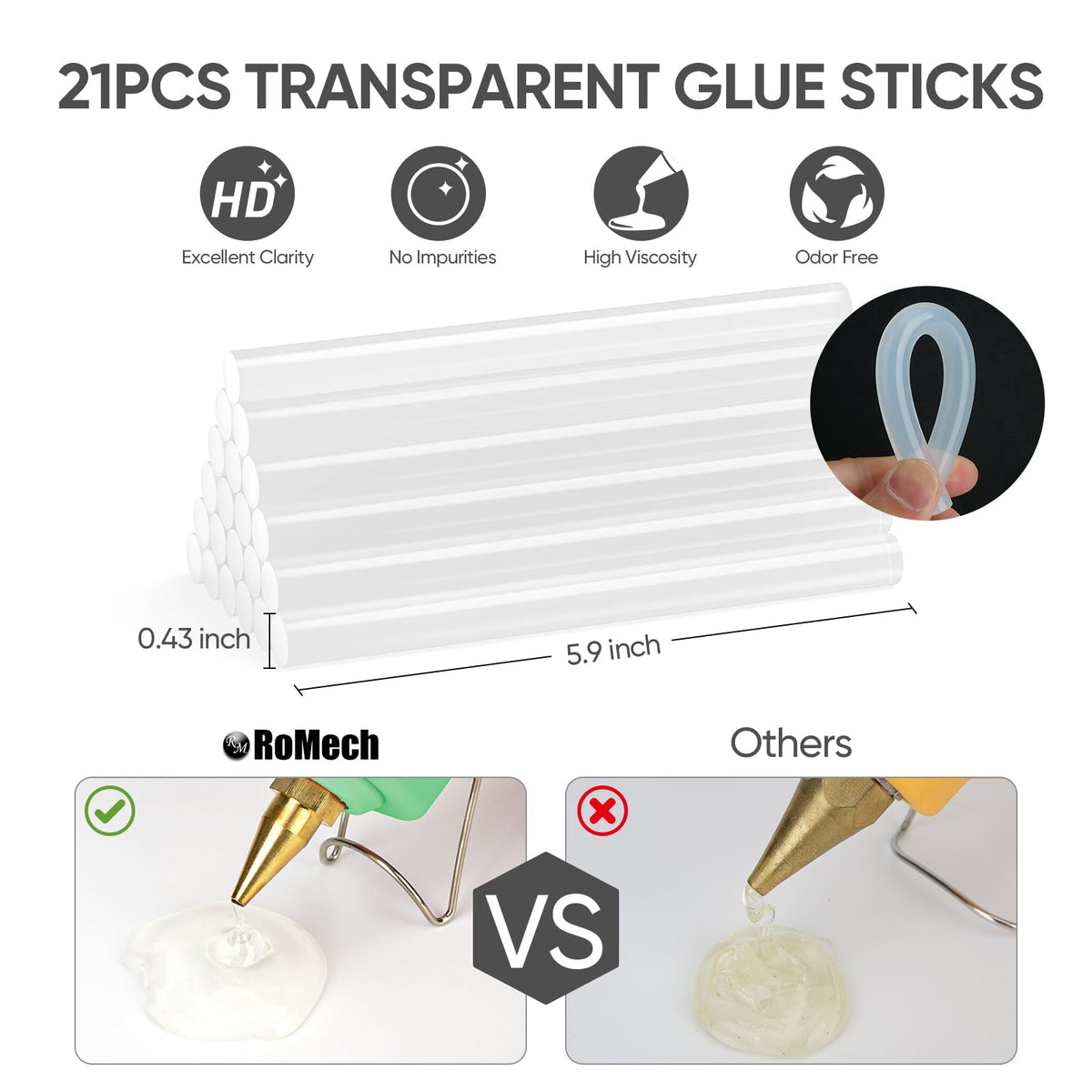 ROMECH drip-free-brass-nozzle keeps work area clean.