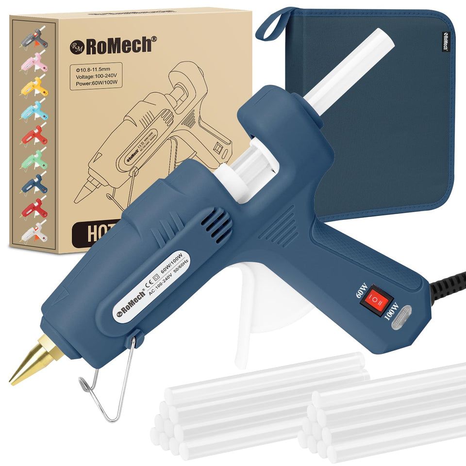 ROMECH full-size glue gun with dual power for versatile crafting projects