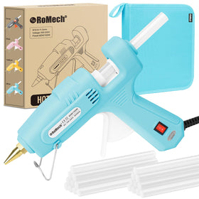 ROMECH fullsize hot glue gun with dual power for versatile crafting and repairs.
