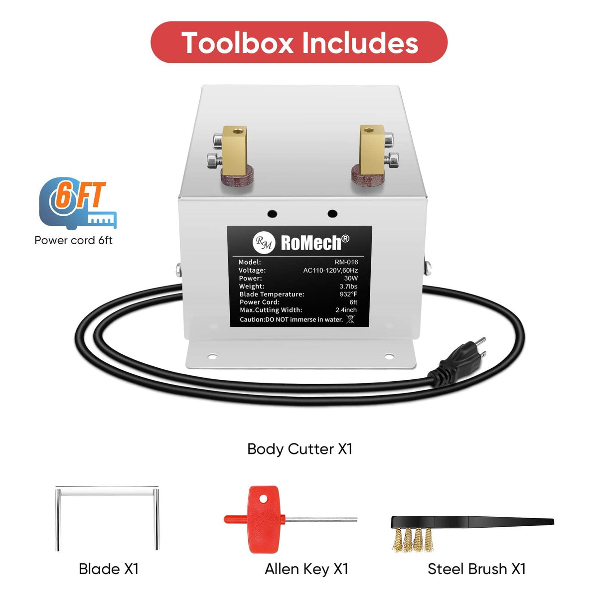 ROMECH heat cutter reaches 932f quickly for precise job results.