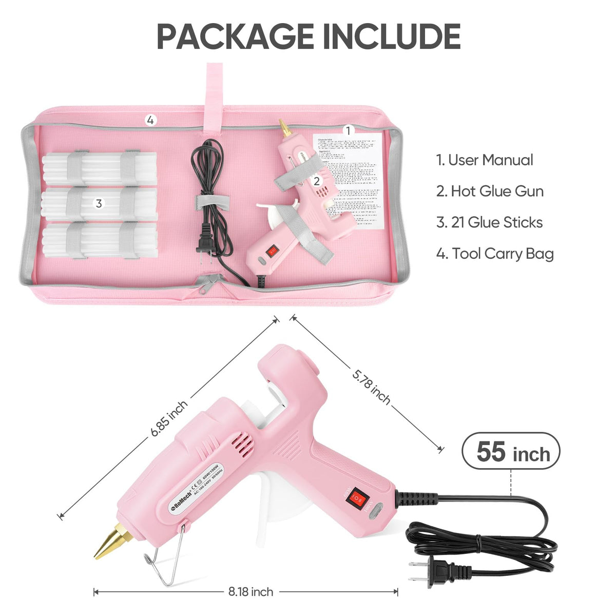 ROMECH Oxford carry case keeps your glue gun and sticks organized.