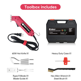 ROMECH tool kit includes blades, guide, case for quick projects.