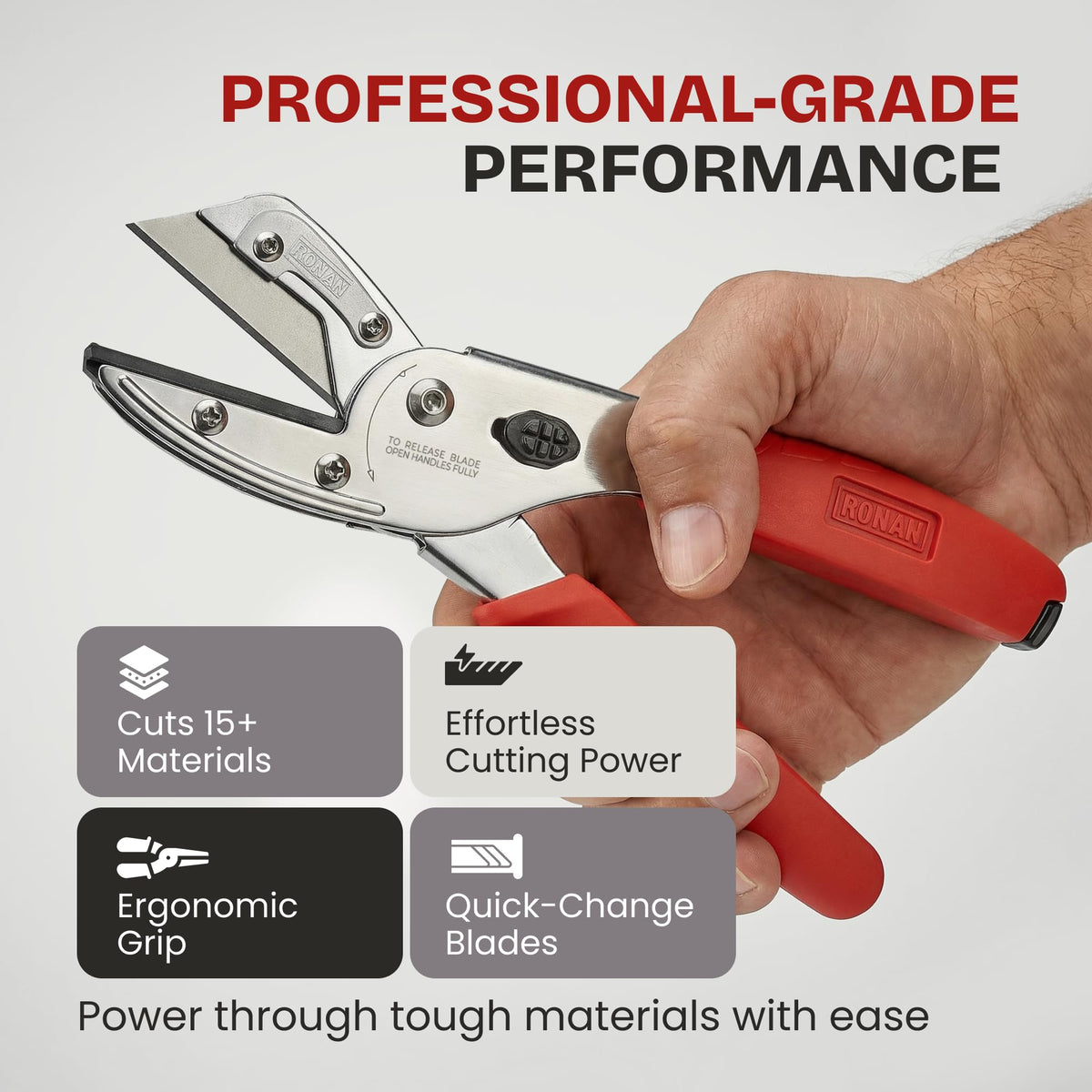 Ronan Multi-Cut slicing plastic tubing smoothly for tidy installations