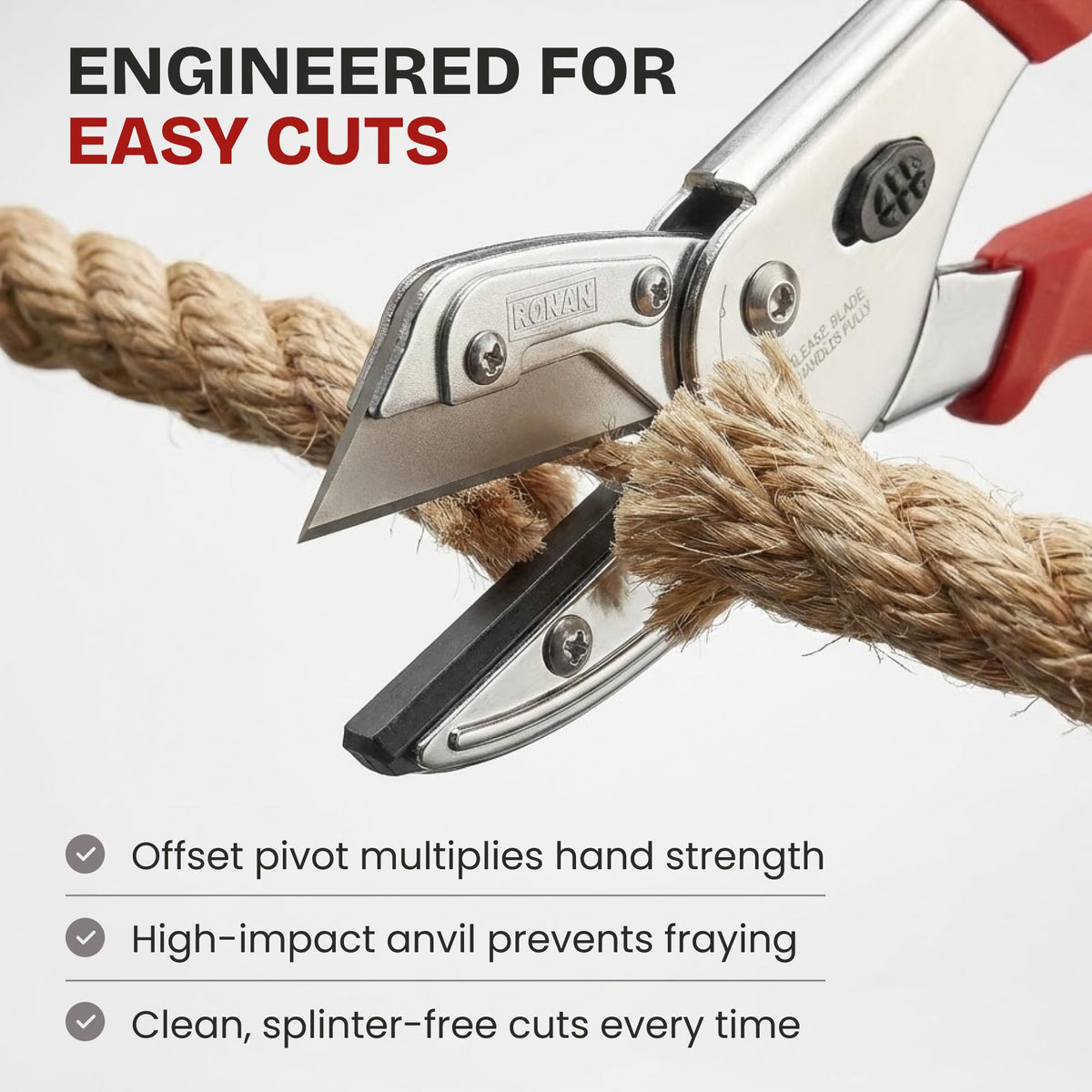 Ronan Multi-Cut cutting wood dowels with accuracy in a workshop