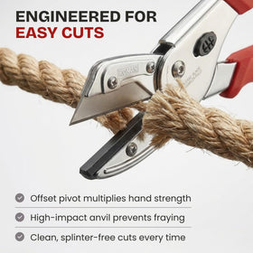 Ronan Multi-Cut cutting wood dowels with accuracy in a workshop