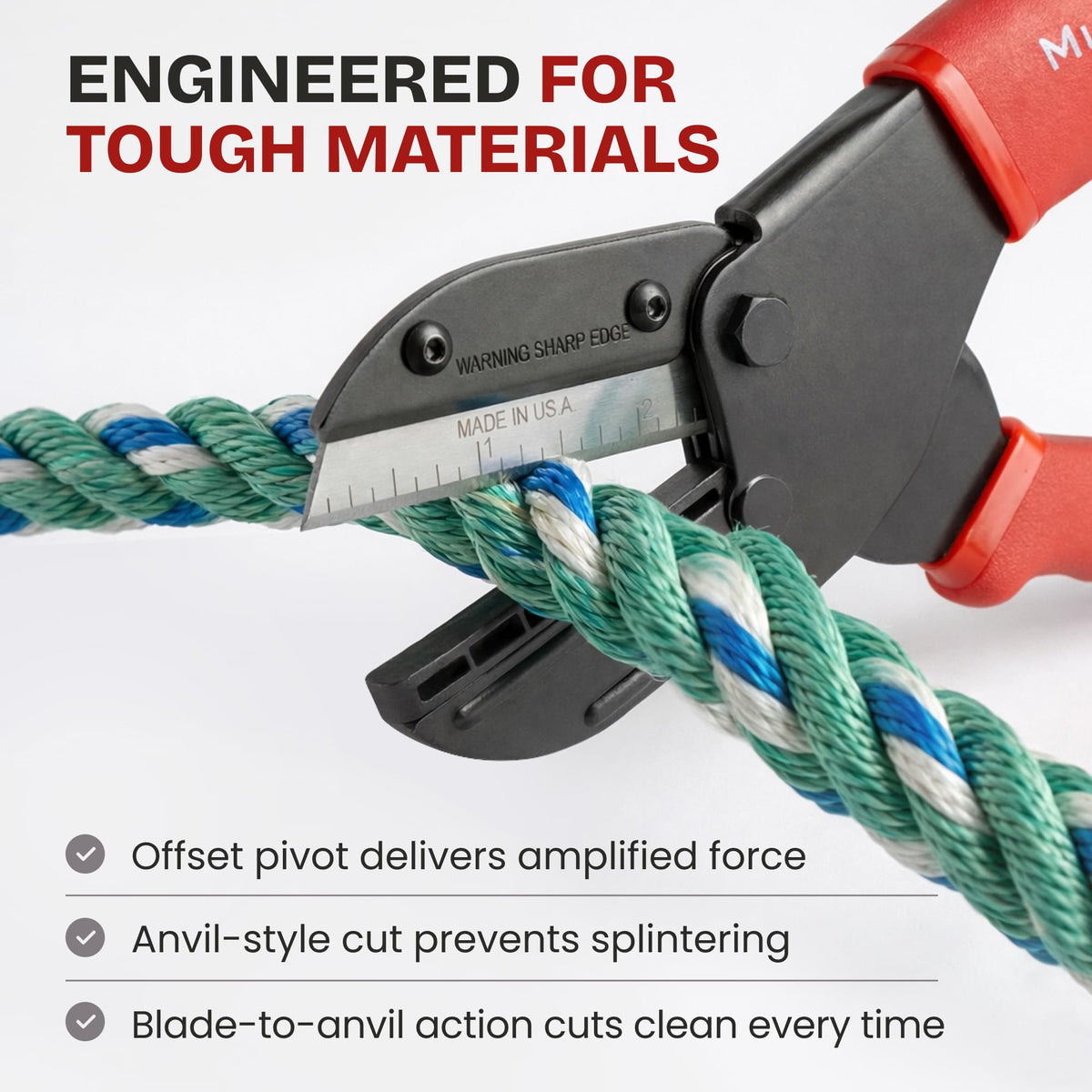 Ronan Multi-Cut safety lock keeps the tool safely closed when not in use.