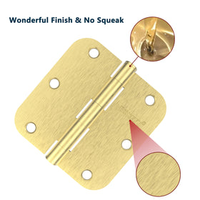 RONESS brushed gold door hinges installation-ready with screws and removable pin for easy maintenance