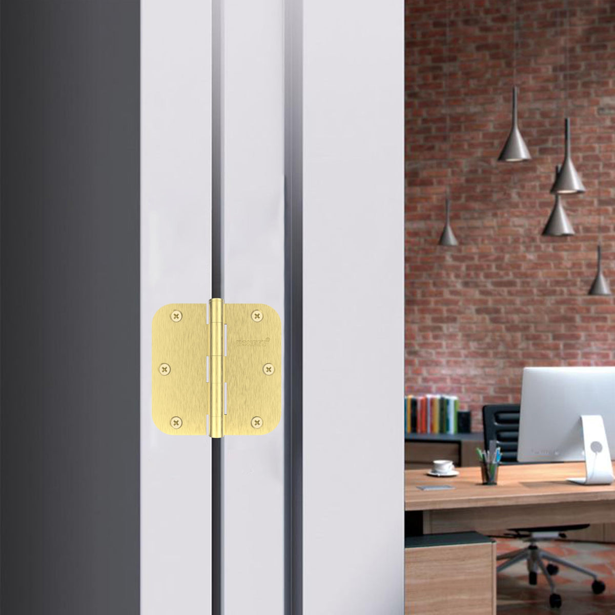 RONESS brushed gold door hinges suitable for interior and exterior doors and versatile rooms