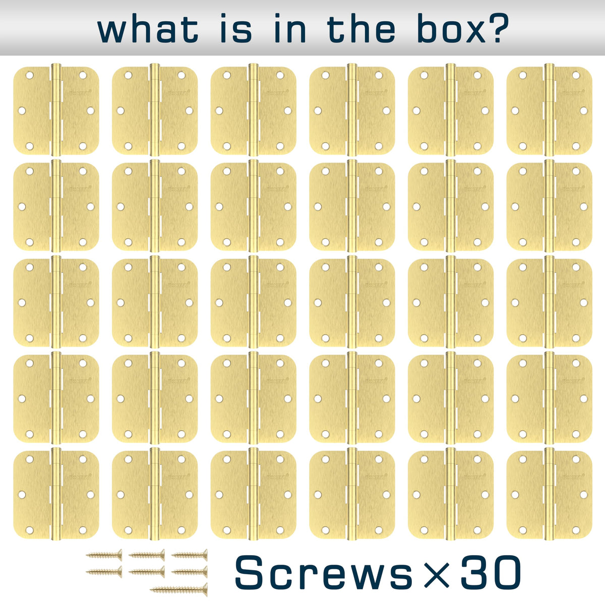 RONESS brushed gold door hinges with upgraded screws promote stable fits over time